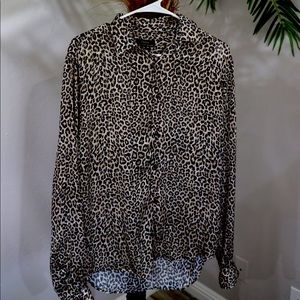 Leopard Mesh Relaxed Shirt